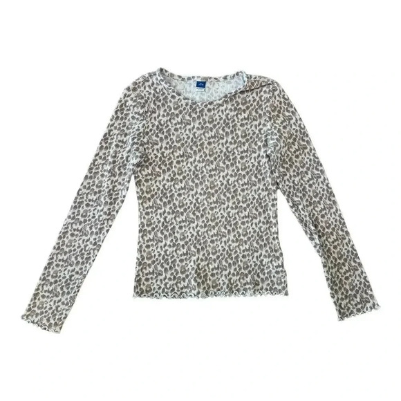 Old Navy Girls Cheetah Print Long Sleeve Tee Tshirt XL 14-16 - Picture 1 of 5